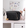 image:imageBAGSMART Travel Makeup Bag Cosmetic Bag Small Make Up Organizer CaseWideopen Pouch for Women Purse for Toiletries Accessories BrushesLarge BeigeC1 Layer Black