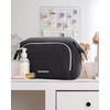 image:imageBAGSMART Travel Makeup Bag Cosmetic Bag Small Make Up Organizer CaseWideopen Pouch for Women Purse for Toiletries Accessories BrushesLarge BeigeC1 Layer Black