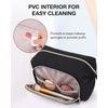 image:imageBAGSMART Travel Makeup Bag Cosmetic Bag Small Make Up Organizer CaseWideopen Pouch for Women Purse for Toiletries Accessories BrushesLarge BeigeC1 Layer Black