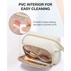 image:imageBAGSMART Travel Makeup Bag Cosmetic Bag Small Make Up Organizer CaseWideopen Pouch for Women Purse for Toiletries Accessories BrushesLarge BeigeD1 Layer Beige