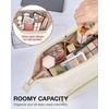 image:imageBAGSMART Travel Makeup Bag Cosmetic Bag Small Make Up Organizer CaseWideopen Pouch for Women Purse for Toiletries Accessories BrushesLarge BeigeD1 Layer Beige
