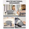 image:imageBAGSMART Travel Makeup Bag Cosmetic Bag Small Make Up Organizer CaseWideopen Pouch for Women Purse for Toiletries Accessories BrushesLarge BeigeP2 Layers Grey