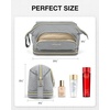 image:imageBAGSMART Travel Makeup Bag Cosmetic Bag Small Make Up Organizer CaseWideopen Pouch for Women Purse for Toiletries Accessories BrushesLarge BeigeP2 Layers Grey