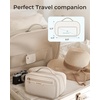 image:imageBAGSMART Travel Makeup Bag Make Up Bag with Multiple Compartments for Organizer Durable amp Compact Cosmetic Organizer for Women for Travel Accessories BeigeBeige