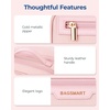 image:imageBAGSMART Travel Makeup Bag Make Up Bag with Multiple Compartments for Organizer Durable amp Compact Cosmetic Organizer for Women for Travel Accessories BeigePink