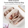 image:imageBAGSMART Travel Makeup Bag Make Up Bag with Multiple Compartments for Organizer Durable amp Compact Cosmetic Organizer for Women for Travel Accessories BeigeBeige