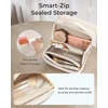 image:imageBAGSMART Travel Makeup Bag Make Up Bag with Multiple Compartments for Organizer Durable amp Compact Cosmetic Organizer for Women for Travel Accessories BeigeBlack
