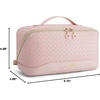 image:imageBAGSMART Travel Makeup Bag for Women Portable Waterresistant Cosmetic Case Puffy Padded Make Up Organizer Pouch Open Flat Toiletry Bag for Toiletries Brushes Pink24APink