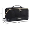 image:imageBAGSMART Travel Makeup Bag for Women Portable Waterresistant Cosmetic Case Puffy Padded Make Up Organizer Pouch Open Flat Toiletry Bag for Toiletries Brushes PinkBlack
