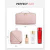 image:imageBAGSMART Travel Makeup Bag for Women Portable Waterresistant Cosmetic Case Puffy Padded Make Up Organizer Pouch Open Flat Toiletry Bag for Toiletries Brushes Pink24APink