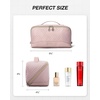 image:imageBAGSMART Travel Makeup Bag for Women Portable Waterresistant Cosmetic Case Puffy Padded Make Up Organizer Pouch Open Flat Toiletry Bag for Toiletries Brushes PinkPink