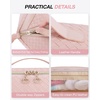 image:imageBAGSMART Travel Makeup Bag for Women Portable Waterresistant Cosmetic Case Puffy Padded Make Up Organizer Pouch Open Flat Toiletry Bag for Toiletries Brushes Pink24APink