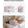 image:imageBAGSMART Travel Makeup Bag for Women Portable Waterresistant Cosmetic Case Puffy Padded Make Up Organizer Pouch Open Flat Toiletry Bag for Toiletries Brushes Pink07Greige