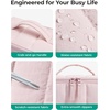 image:imageBAGSMART Travel Makeup Bag for Women Portable Waterresistant Cosmetic Case Puffy Padded Make Up Organizer Pouch Open Flat Toiletry Bag for Toiletries Brushes Pink12Light Beige