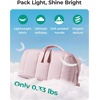 image:imageBAGSMART Travel Makeup Bag for Women Portable Waterresistant Cosmetic Case Puffy Padded Make Up Organizer Pouch Open Flat Toiletry Bag for Toiletries Brushes Pink11Teal