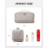image:imageBAGSMART Travel Makeup Bag for Women Portable Waterresistant Cosmetic Case Puffy Padded Make Up Organizer Pouch Open Flat Toiletry Bag for Toiletries Brushes Pink19Tranquil Gray
