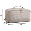 image:imageBAGSMART Travel Makeup Bag for Women Portable Waterresistant Cosmetic Case Puffy Padded Make Up Organizer Pouch Open Flat Toiletry Bag for Toiletries Brushes Pink19Tranquil Gray