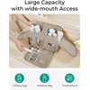 image:imageBAGSMART Travel Toiletry Bag Crush Toiletry Bag for Women Wideopen Puffy Toiletry Bags for Traveling Large Travel Cosmetic Makeup Bag Organizer for AccessoriesToiletrie BluecGrayish Brown