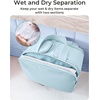 image:imageBAGSMART Travel Toiletry Bag Crush Toiletry Bag for Women Wideopen Puffy Toiletry Bags for Traveling Large Travel Cosmetic Makeup Bag Organizer for AccessoriesToiletrie BluedBlue