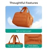 image:imageBAGSMART Travel Toiletry Bag Crush Toiletry Bag for Women Wideopen Puffy Toiletry Bags for Traveling Large Travel Cosmetic Makeup Bag Organizer for AccessoriesToiletrie BluefSandstore Brown