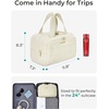 image:imageBAGSMART Travel Toiletry Bag Crush Toiletry Bag for Women Wideopen Puffy Toiletry Bags for Traveling Large Travel Cosmetic Makeup Bag Organizer for AccessoriesToiletrie BluedBeige