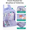 image:imageBAGSMART Travel Toiletry Bag Crush Toiletry Bag for Women Wideopen Puffy Toiletry Bags for Traveling Large Travel Cosmetic Makeup Bag Organizer for AccessoriesToiletrie BluedLight Purple