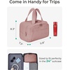 image:imageBAGSMART Travel Toiletry Bag Crush Toiletry Bag for Women Wideopen Puffy Toiletry Bags for Traveling Large Travel Cosmetic Makeup Bag Organizer for AccessoriesToiletrie BlueDark Pink