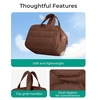 image:imageBAGSMART Travel Toiletry Bag Crush Toiletry Bag for Women Wideopen Puffy Toiletry Bags for Traveling Large Travel Cosmetic Makeup Bag Organizer for AccessoriesToiletrie BluegCoffee Brown
