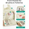 image:imageBAGSMART Travel Toiletry Bag Crush Toiletry Bag for Women Wideopen Puffy Toiletry Bags for Traveling Large Travel Cosmetic Makeup Bag Organizer for AccessoriesToiletrie BluedBeige