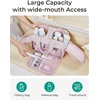image:imageBAGSMART Travel Toiletry Bag Crush Toiletry Bag for Women Wideopen Puffy Toiletry Bags for Traveling Large Travel Cosmetic Makeup Bag Organizer for AccessoriesToiletrie BluedPink