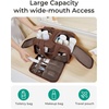 image:imageBAGSMART Travel Toiletry Bag Crush Toiletry Bag for Women Wideopen Puffy Toiletry Bags for Traveling Large Travel Cosmetic Makeup Bag Organizer for AccessoriesToiletrie BluegCoffee Brown