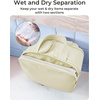 image:imageBAGSMART Travel Toiletry Bag Crush Toiletry Bag for Women Wideopen Puffy Toiletry Bags for Traveling Large Travel Cosmetic Makeup Bag Organizer for AccessoriesToiletrie BluedBeige