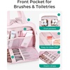 image:imageBAGSMART Travel Toiletry Bag Crush Toiletry Bag for Women Wideopen Puffy Toiletry Bags for Traveling Large Travel Cosmetic Makeup Bag Organizer for AccessoriesToiletrie BluedPink