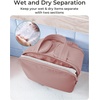 image:imageBAGSMART Travel Toiletry Bag Crush Toiletry Bag for Women Wideopen Puffy Toiletry Bags for Traveling Large Travel Cosmetic Makeup Bag Organizer for AccessoriesToiletrie BlueDark Pink