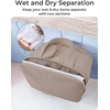 image:imageBAGSMART Travel Toiletry Bag Crush Toiletry Bag for Women Wideopen Puffy Toiletry Bags for Traveling Large Travel Cosmetic Makeup Bag Organizer for AccessoriesToiletrie BluecGrayish Brown