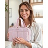 image:imageBAGSMART Travel Toiletry Bag Puffy Large Toiletry Bag for Women Lightweight Cosmetic Makeup Bag Organizer with Handle for Traveling Accessories Essentials Toiletries BlackFLight Pink