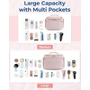 image:imageBAGSMART Travel Toiletry Bag for Women Cosmetic Bag Makeup Bag Organizer with Handle Travel Bag for Toiletries Travel Accessories Full Sized ContainerPink