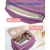image:imageBAGSMART Travel Toiletry Bag for Women Cosmetic Bag Makeup Bag Organizer with Handle Travel Bag for Toiletries Travel Accessories Full Sized ContainerPurple