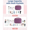 image:imageBAGSMART Travel Toiletry Bag for Women Cosmetic Bag Makeup Bag Organizer with Handle Travel Bag for Toiletries Travel Accessories Full Sized ContainerPurple