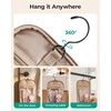 image:imageBAGSMART Travel Toiletry Bag for Women Puffy Hanging Toiletry Bag with Hook Waterresistant Toiletry Organizer for Full Sized Toiletries BlackLight Beige
