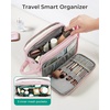 image:imageBAGSMART Travel Toiletry Bag for Women Wideopen Makeup Bag Organizer Puffy Make Up Case Large Capacity Cosmetic Organizer for Women for Travel Essentials Toiletries Accessories BottlesBlackPink