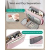 image:imageBAGSMART Travel Toiletry Bag for Women Wideopen Makeup Bag Organizer Puffy Make Up Case Large Capacity Cosmetic Organizer for Women for Travel Essentials Toiletries Accessories BottlesBlackBlack