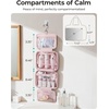 image:imageBAGSMART Travel Toiletry Bag for women Portable Hanging Hook Makeup Bag Organizer Waterproof Makeup Cosmetic Bag for FullSize Accessories Toiletries PinkNavy Blue
