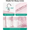 image:imageBAGSMART Travel Toiletry Bag for women Portable Hanging Hook Makeup Bag Organizer Waterproof Makeup Cosmetic Bag for FullSize Accessories Toiletries PinkNavy Blue