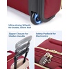image:imageBAGSMART Underseat Carry On Luggage Airline approved16inch Small Underseater Softside Travel Suitcase with Wheels Lightweight Overnight Rolling Carryon Luggage for Women Men WeekenderBlackRed