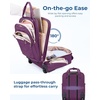 image:imageBAGSMART Underseat Carry On Luggage Airline approved16inch Small Underseater Softside Travel Suitcase with Wheels Lightweight Overnight Rolling Carryon Luggage for Women Men WeekenderBlackPurple