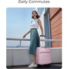 image:imageBAGSMART Underseat Carry on Luggage with Wheels Soft Small Travel Luggage with PVC WetDry Pockets Lightweight Soft Personal Item Suitcase for Short TripCamerPurple