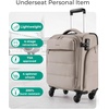 image:imageBAGSMART Underseat Carry on Luggage with Wheels Soft Small Travel Luggage with PVC WetDry Pockets Lightweight Soft Personal Item Suitcase for Short TripCamerCamel