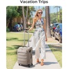 image:imageBAGSMART Underseat Carry on Luggage with Wheels Soft Small Travel Luggage with PVC WetDry Pockets Lightweight Soft Personal Item Suitcase for Short TripCamerBlack