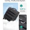 image:imageBAGSMART Underseat Carry on Luggage with Wheels Soft Small Travel Luggage with PVC WetDry Pockets Lightweight Soft Personal Item Suitcase for Short TripCamerBlack